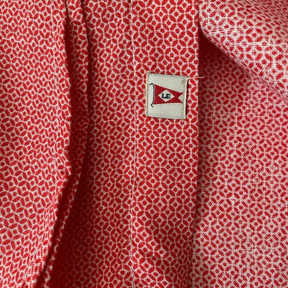 Lands End Shirt Mens XL 17- 17 1/2 Button Down Long Sleeve geometric print - Picture 9 of 12